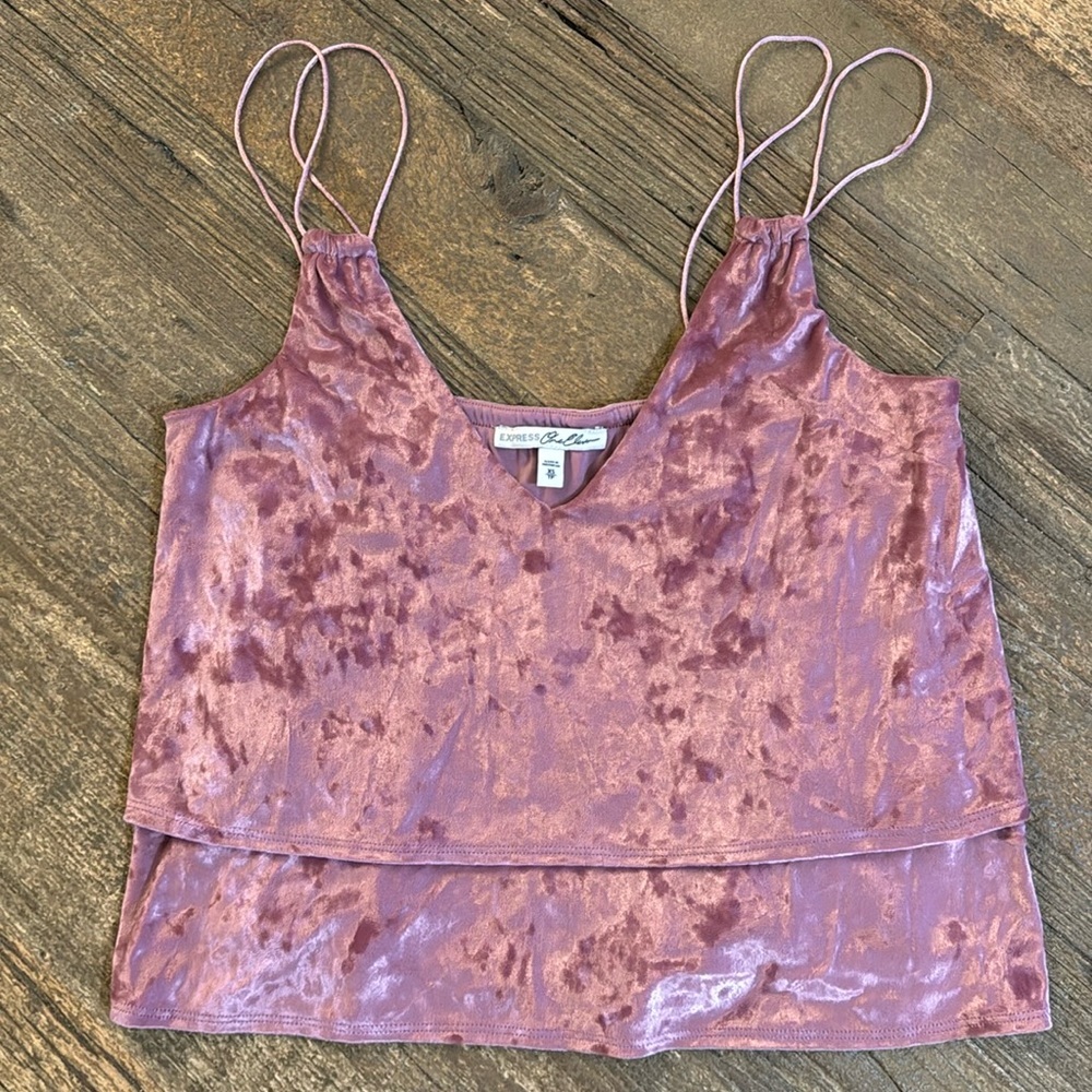 Express One Eleven Sleeveless Velour Top